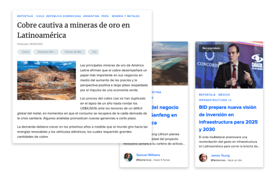 Panel con reportes detallados que identifican oportunidades y riesgos en el mercado.